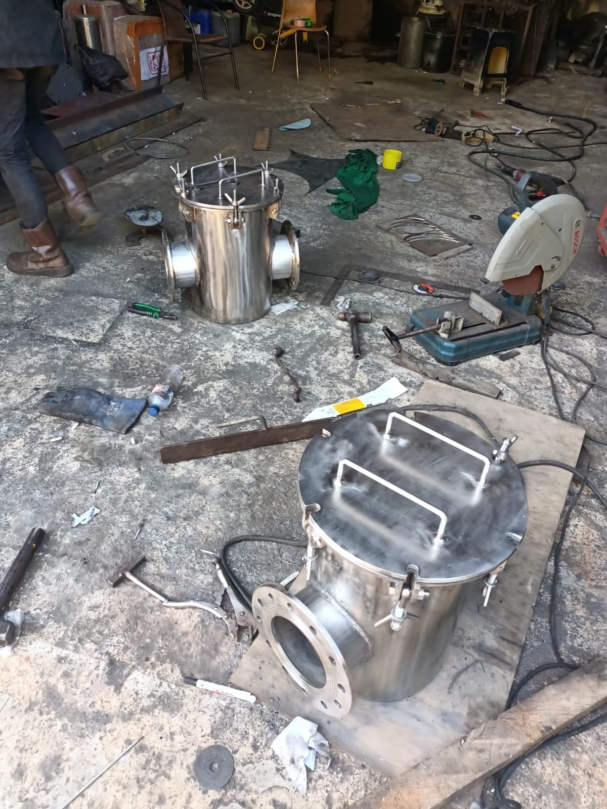 Proses finishing strainer Arutala Nusa Teknik Balikpapan